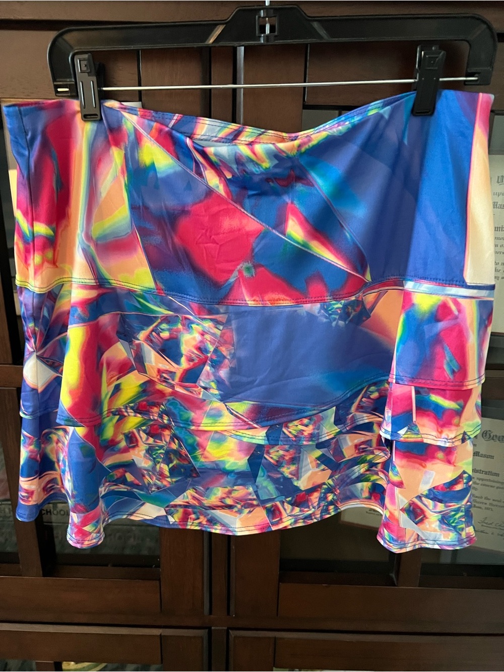 Lucky in love Bright Multicolor Abstract Print Skirt.